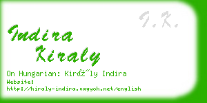 indira kiraly business card